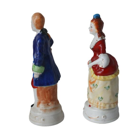 Occupied Japan Colonial Man and Woman Figurine Couple Handpainted - Picture 4 of 7